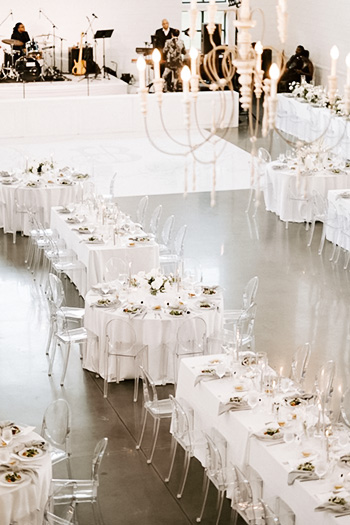 Modern minimalist wedding with sleek chairs