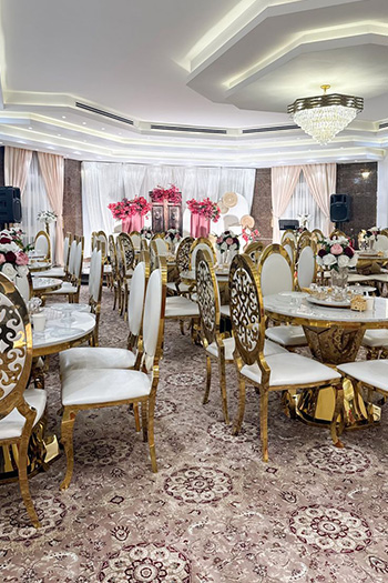 Modern luxury restaurant with designer chairs