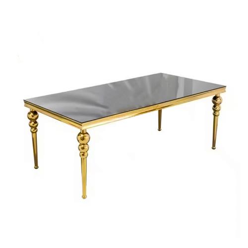 JYWTS001 | Gold Rectangle Wedding Table