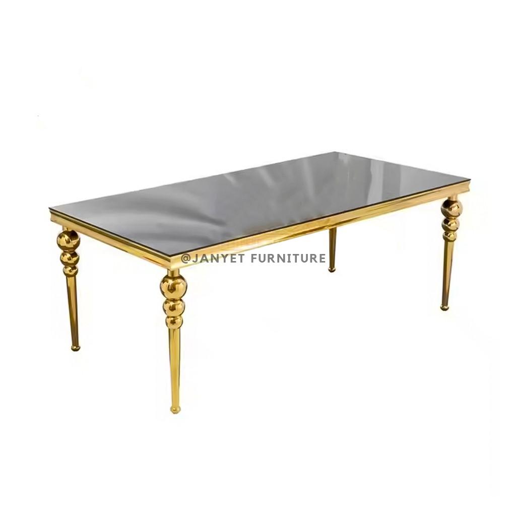 JYWTS001 | Gold Rectangle Wedding Table