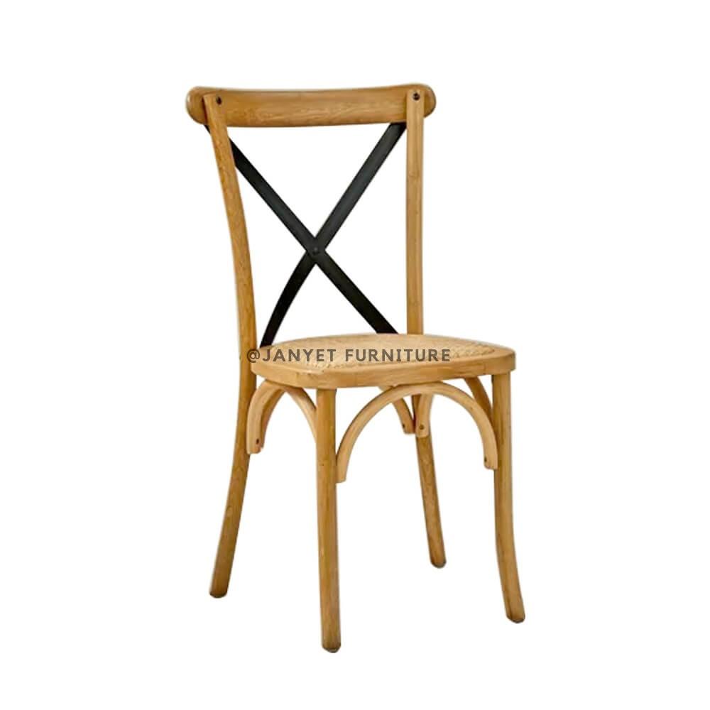 JYWC028 | Metal Back Wood Cross Back Chair